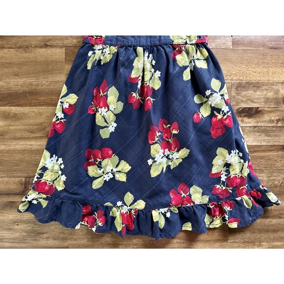Janie & Jack Navy Blue Red Strawberry Sweet Short Sleeve Cotton Ruffle Dress 2T - Picture 4 of 8